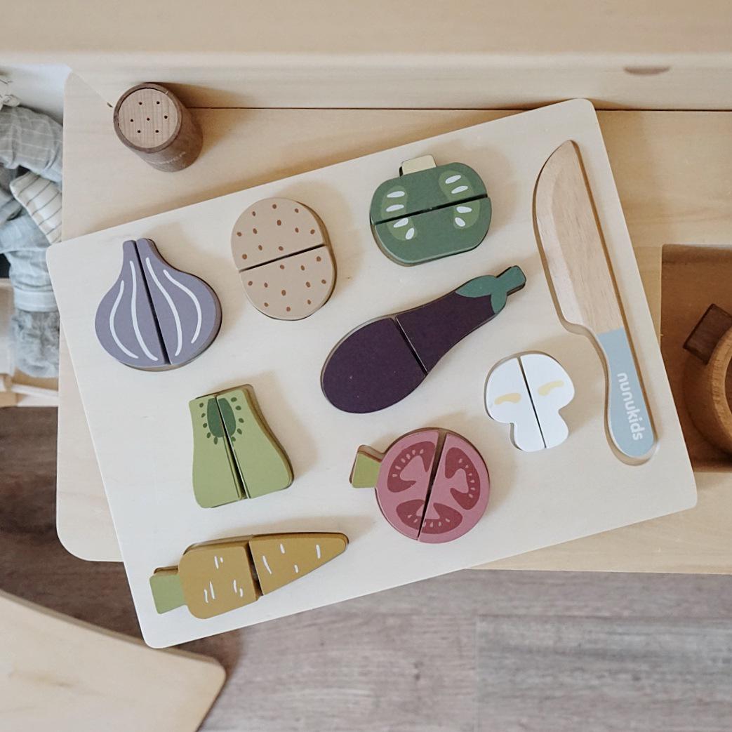 

Nunukids Wooden Vegetable Cutting Game - Educational Pretend Play Puzzle Toy