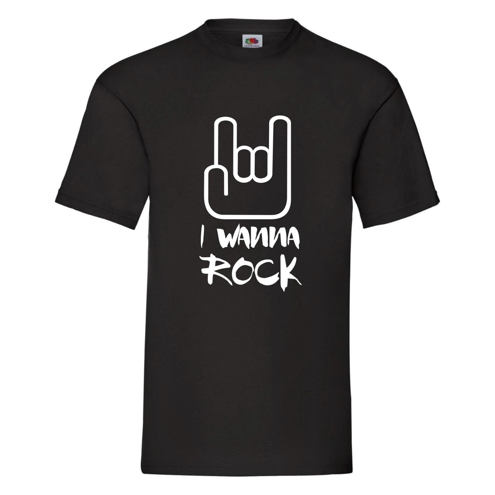 Cool Rock Music T-Shirt - I Wanna Rock - Rocker, Rock Fan, Musician teeShirt 4XL