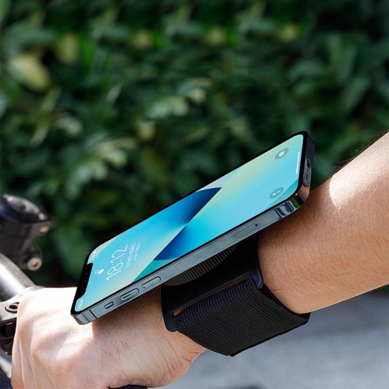 Wrist Strap Phone Holder with Mirror for Phone 16 15 Magnetic Wristband Phone Holder Armband Stand Easy To Disassemble