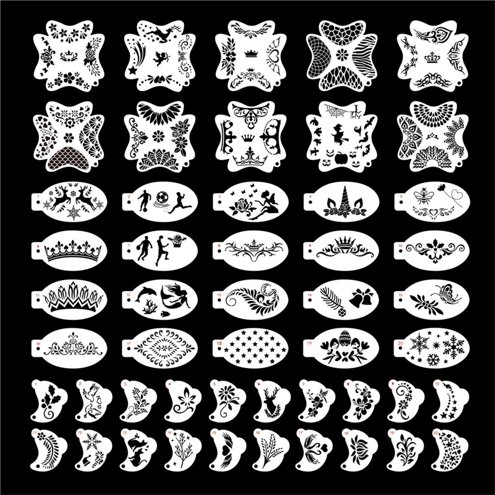 Kit di Stencil per Pittura Facciale, Modelli Riutilizzabili Vuoti per Tatuaggi Facciali e Body Painting, Strumenti Creativi DIY per Disegno per Bambini e Adulti