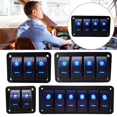 Camper Caravans For Boat Waterproof 12V/24V LED Rocker Switch Panel 2 3 4 6 Gang Circuit Breaker