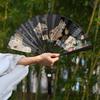 Traditional Chinese Style Hanfu Fan, Ancient Style Folding Fan for Men, Student New Chinese Style Portable Ancient Costume Fan, Summer