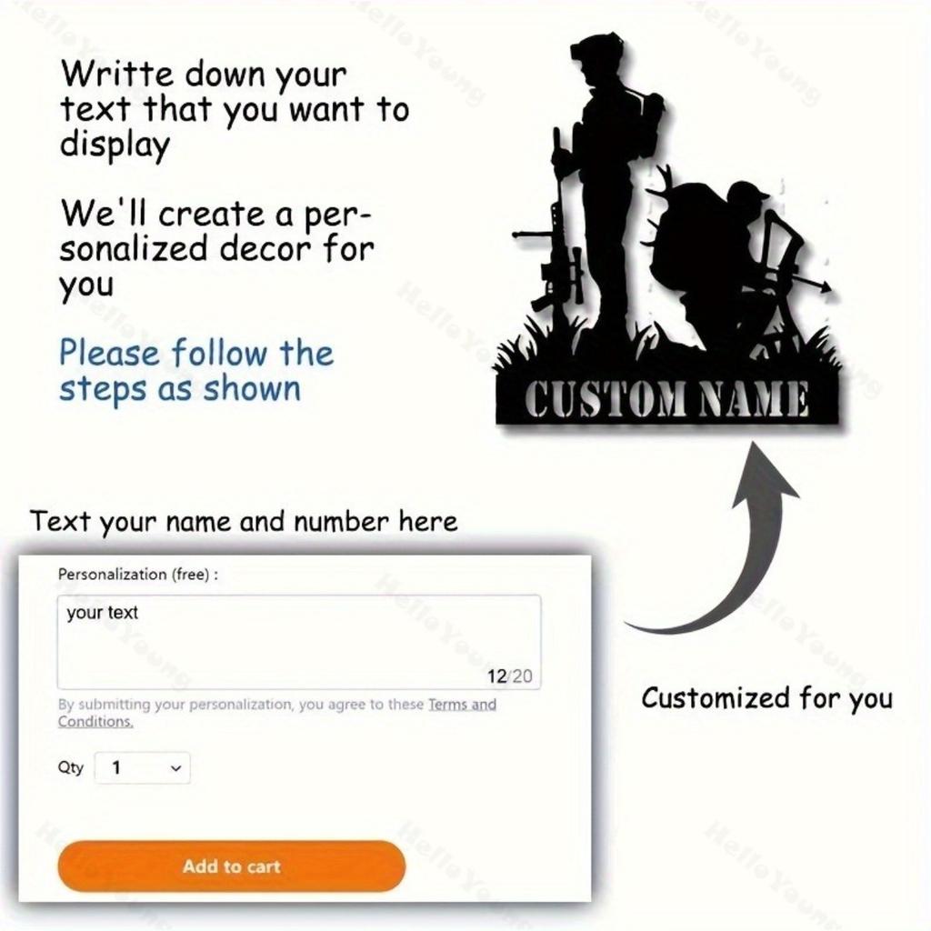 Customizable Soldier Metal Wall Art Patriotic Home Decor