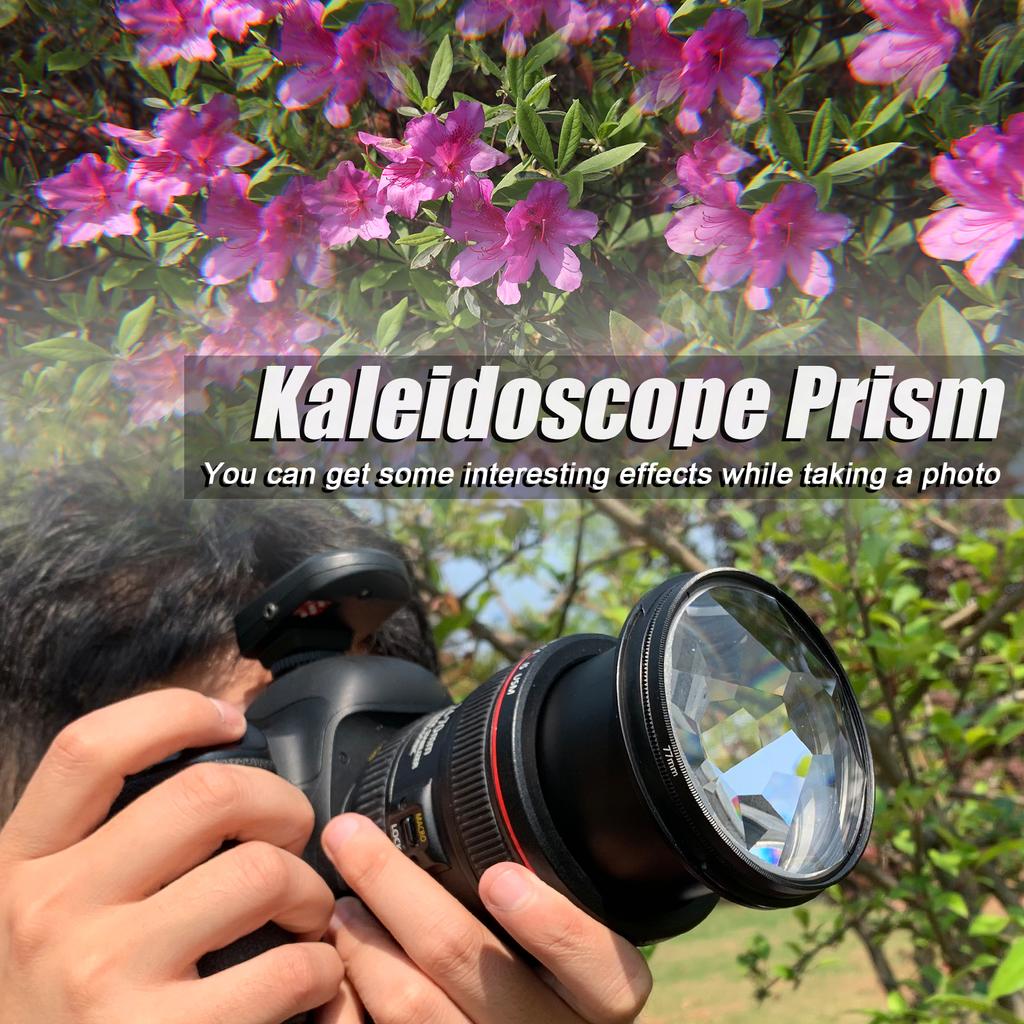 Camera Filter Photography Foreground Blur Film Photography Props 77mm Glass Kaleidoscope Filter Camera Accessories