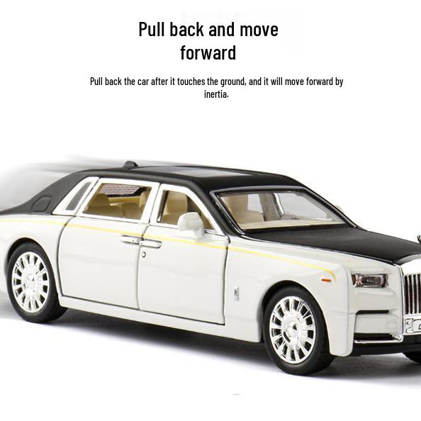 1:32 Rolls-Royce Phantom Toy Car with Suicide Doors, Sound & Light, Alloy Pull-Back Model