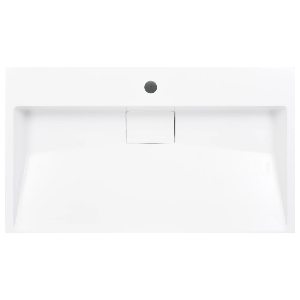 Wash Basin 80 X 46 X 11 Cm Mineral Cast   Marble Cast White