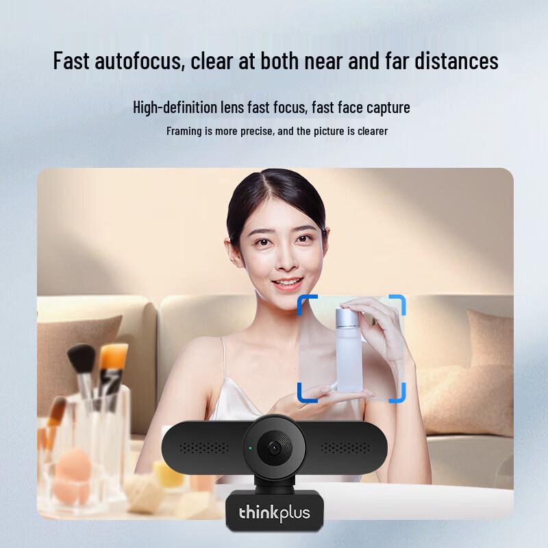 Lenovo Thinkplus 2K HD USB Webcam with Auto-Focus and Mic