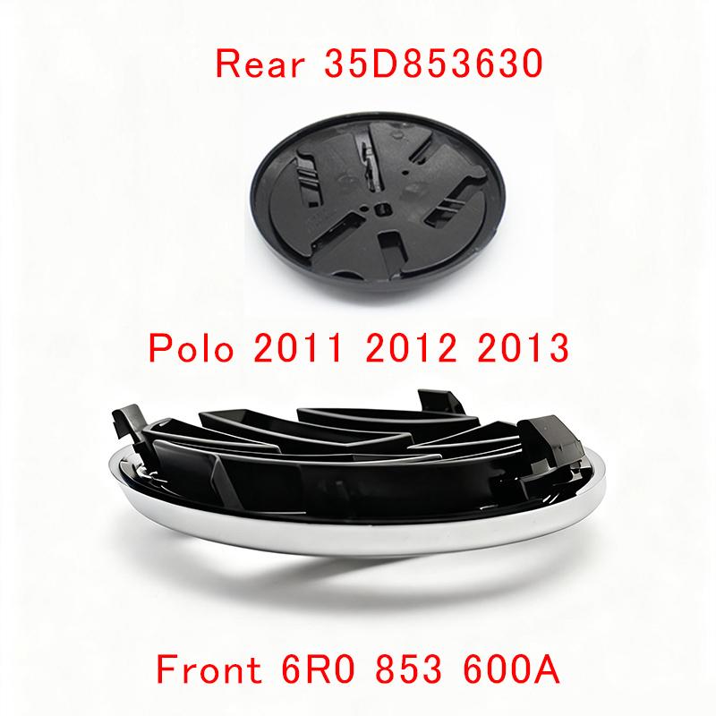 ABS Car Logo Front Emblem Hood Rear Back Lid Tail Mark Badge Replace Accessory For Volkswagen VW Polo 2011 2012 2013 6R0853600A zl2