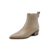 Black Leather Women Ankle Boots Side Zipper Decor Flats Chelsea Botas Mujer Vintage Brown Autumn Knight Botines Femmes