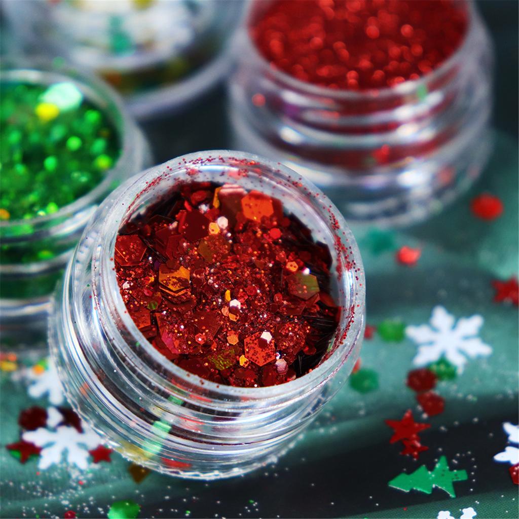 6 Boxes Snowflake Sequins for Nail Christmas Nail Snowflakes Glitter Sequins 3D Nail Art Snowflakes Confetti for Party