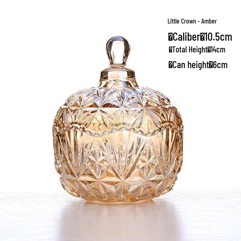 European Glass Candy Jar with Lid – Transparent Storage for Tea, Snacks, Seasonings, Candy, and Dried Fruit
