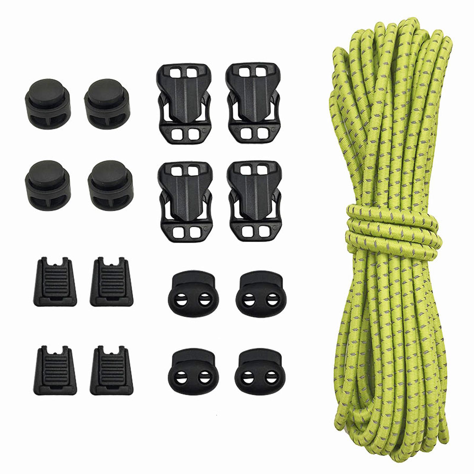 17Pcs Backpack Extension Bungee Cord with Mount Buckles Elastic Shock Cord Stretch String Elastic Bungee Shock Cord for Outdoor зелёный
