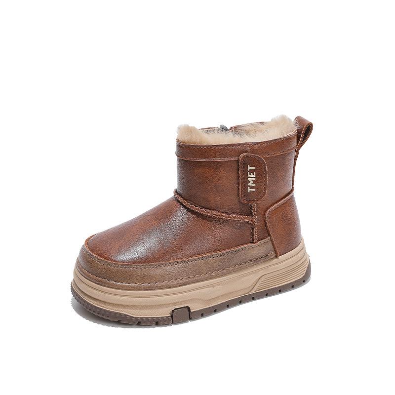 Kids' 2025 Winter Cotton Boots: Waterproof, Fleece-Lined, Thick Snow Boots for Boys and Girls.