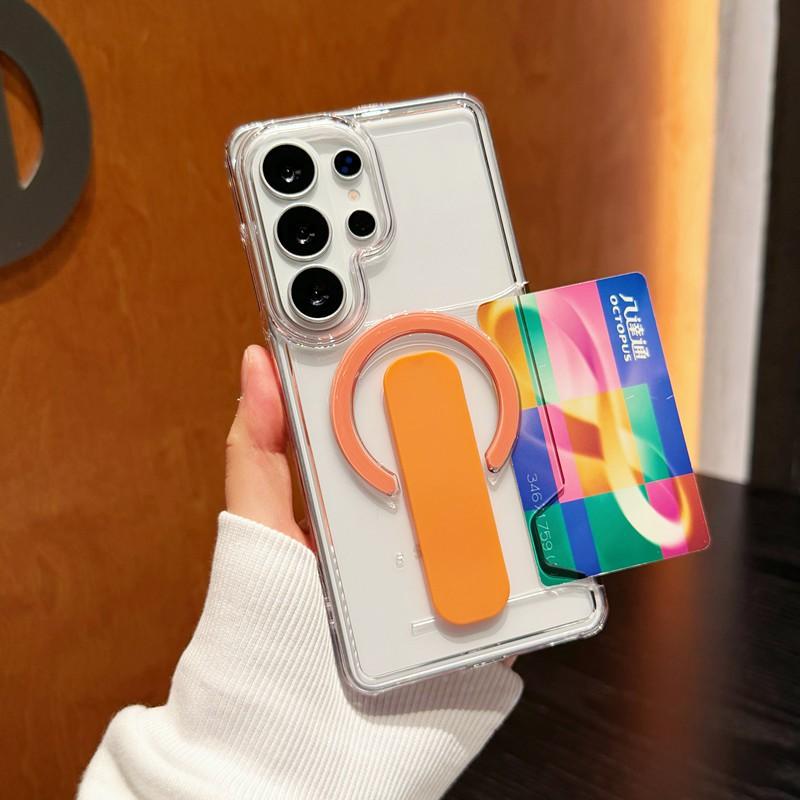 Phone Case With Stand S26 Ultra S25 Magnetic Clear PC Protective Cover Anti-drop Heat Dissipation Anti-scratch