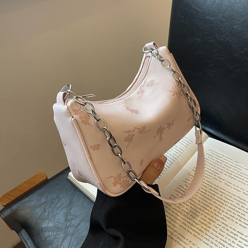 Stylish Black Summer Shoulder Crossbody Bag With Chic Butterfly Print Design розовый