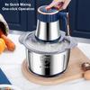 5L Electric Meat Grinder Chopper Stainless Steel Meat Vegetables Blender, 500W Household Stuffing Food Processor Mincer 5 Modes