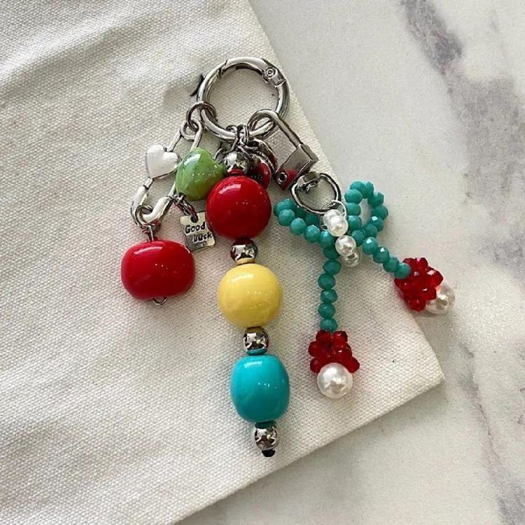 Elegant Beaded Bowknot Keychain Accessory Portable for Women Handbags Phone Charm Trendy Styles Special Gifts Ideas