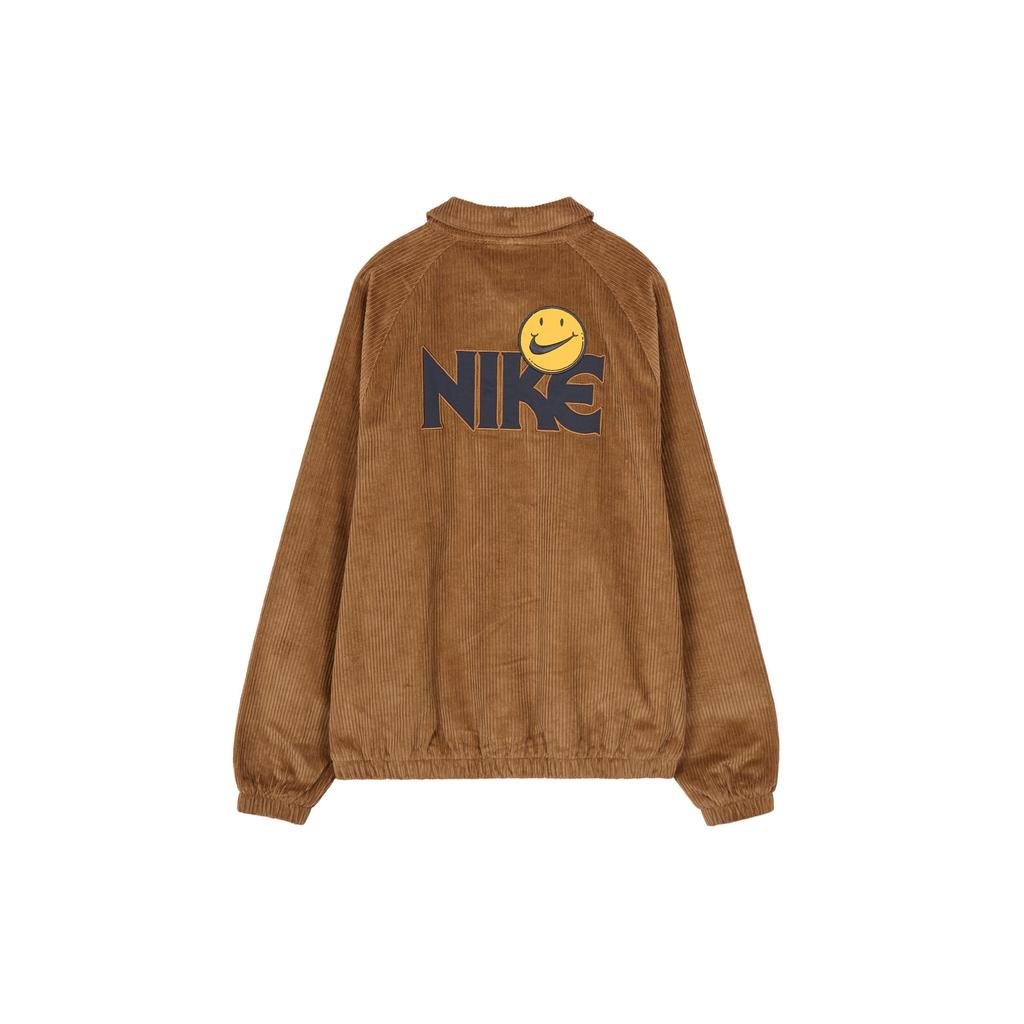 Nike Letter Print Collared Casual Jacket Men Jackets Camel FZ5737-281