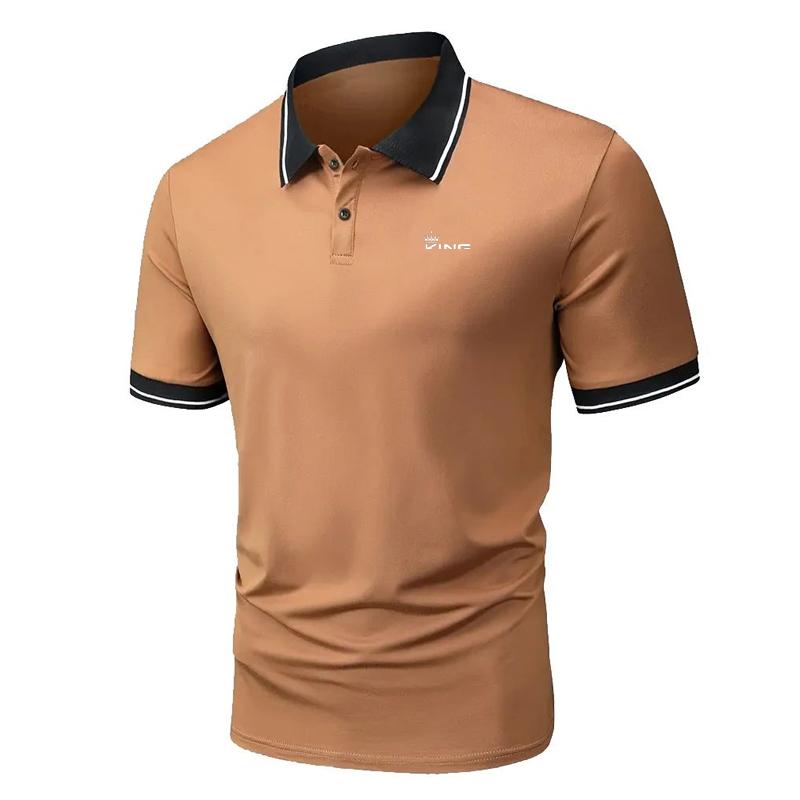 Spring Summer Men Clothes Short Sleeve Lapel Golf Polo Shirt Men Business Casual Fashion Medium Elasticity Sport Polo Shirt