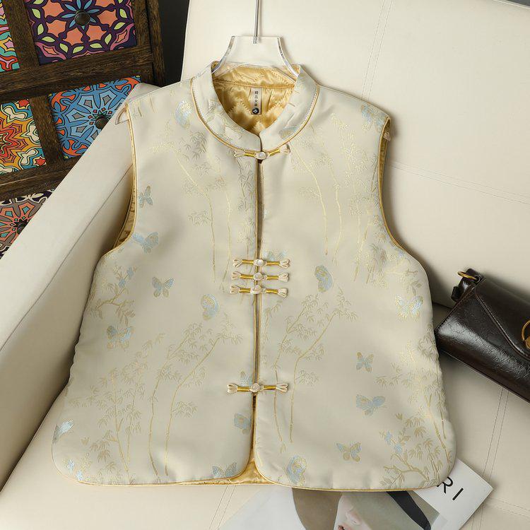 

2026 New Arrival: Elegant Chinese Style Sleeveless Camisole Vest for Middle-aged and Elderly Women 3XL