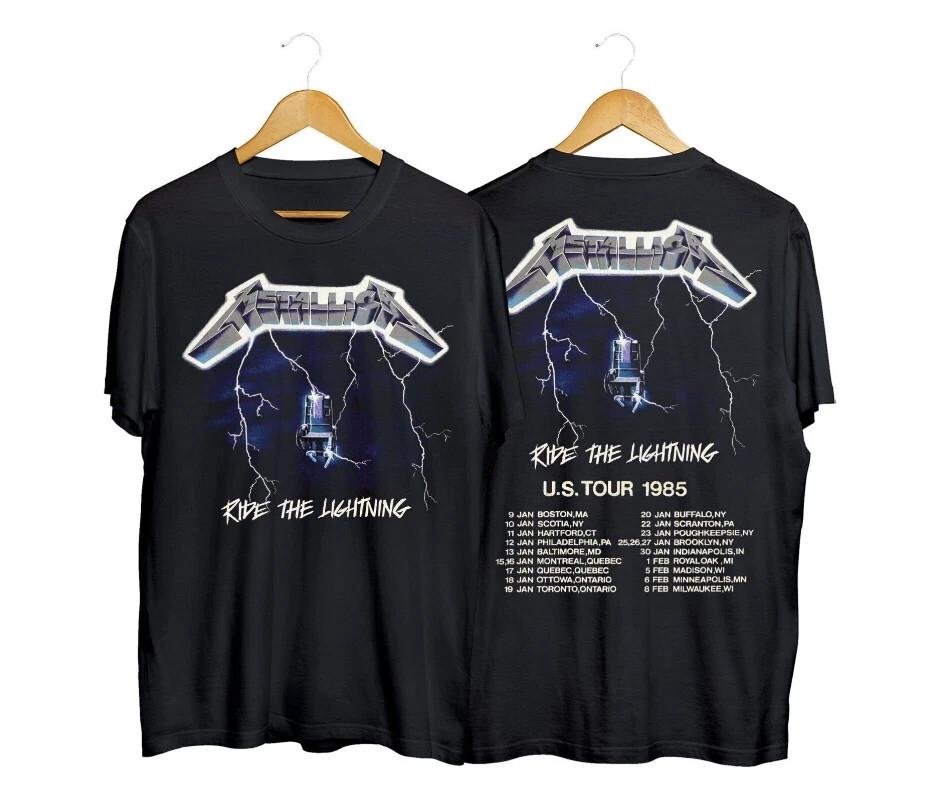 Винтажная футболка Metallica Ride The Lightning, Тур по США, Рок, Размеры S-4XL, Унисекс XL