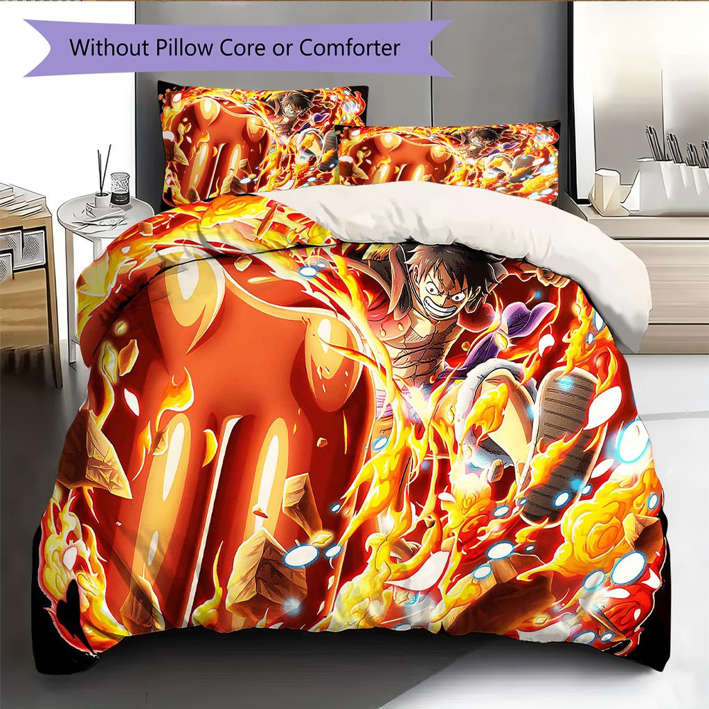 Cartoon Pattern Bedding Quilt Set Quilt Cover Pillowcase Home Decoration Birthday Gift (1 * Duvet Cover + 2 * Pillowcase, Without Core)
