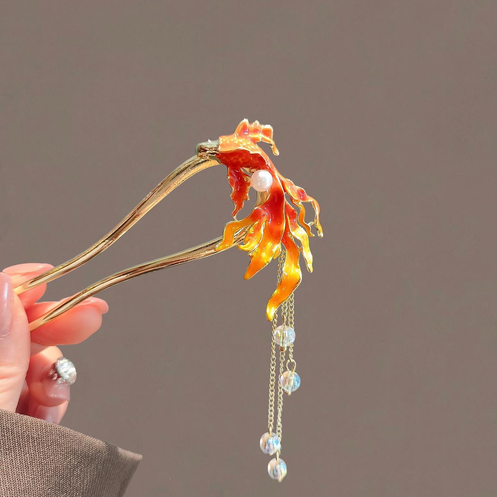 

Роскошная заколка для волос с кисточкой из цветов для женщин, элегантные блестящие украшения, палочка для волос, ханьфу, свадьба, металлические аксессуары для волос, палочки для волос для девочек