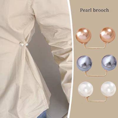 8Pcs Clothing Accessories Pearl Brooch Detachable Double Head Pin Waist Clip Jewelry Accessory Multifunctional Pants Pin Parts