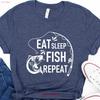 Eat Sleep Fish Repeat T Shirt Fathers Day Fisherunisex Vintage Comfortable Homme Designer Clothes Soft Stylish Slightly