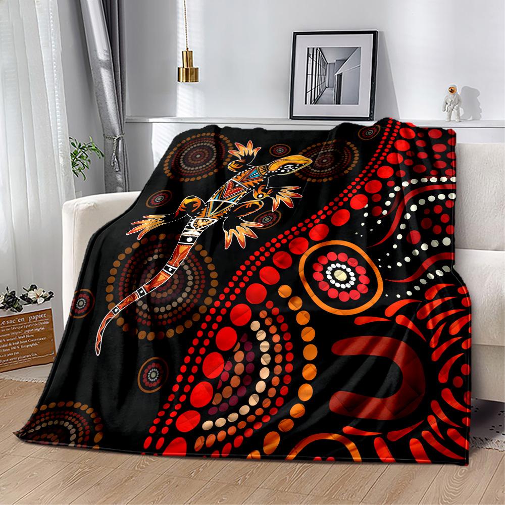 Australian Aboriginal Style 22 Blanket Soft Warm Cozy Perfect for Seaside Couch Picnics All-Season Use Modern Style Birthday Christmas Gift Blanket