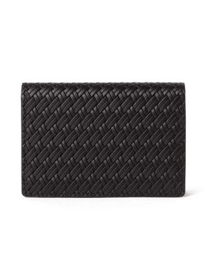 Mesh Embossed Leather Business Card Holder BLACK FREE Wallet/Pouch Men's