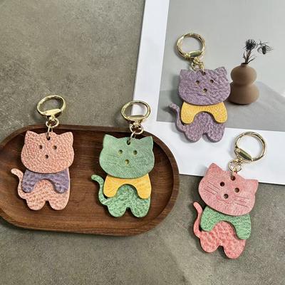 Toplaag Mistwas Koeienhuid Tas Hanger Schattige Zwaaiende Kat Hangende Accessoires Sleutelhanger Decoratie Handgemaakt Nieuw