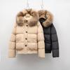 Warm Down Jacket Women's Short Thickened Loose Big Fur Collar New Raccoon Hair Hooded Winter Coat