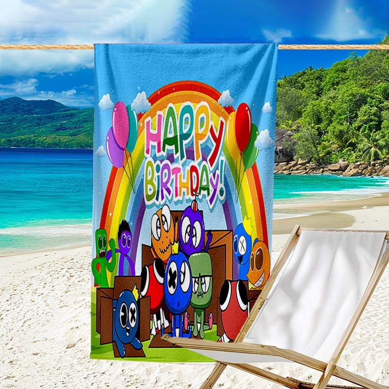 Proof Beach Towel with a Rainbow Friends1 Pattern - Soft,absorbent,quick-drying,machine Washable - Perfect for Swimming,camping,bathing