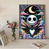 Full Round Diamond Painting Skull and The Moon Art Rhinestone Picture Mosaic DIY 5D Cross Stitch Embroidery Home Decoration