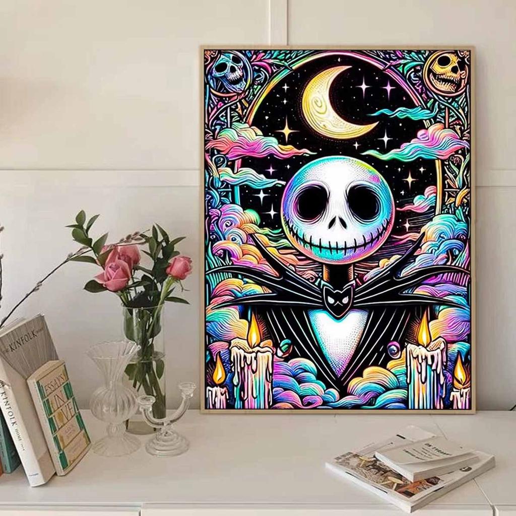 Full Round Diamond Painting Skull and The Moon Art Rhinestone Picture Mosaic DIY 5D Cross Stitch Embroidery Home Decoration