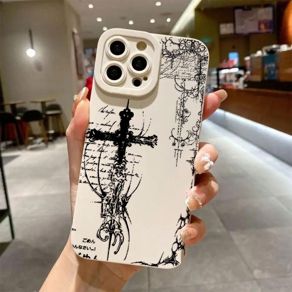 HOT Luxury Dark Gothic Cross Mark Phone Case For Xiaomi Redmi 15 A3 A2 A1 14C 13C 12C 10C Note 15 14 13 12 11 10 Pro Plus 4G 5G