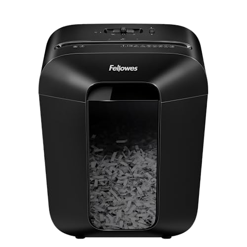 2021 Fellowes LX45 4201001 Electric Home Shredder, 8-Sheet Capacity, Cross-Cut, Compact, for Home or Telework, Card Shredding, Black