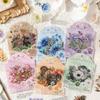 40Pcs PET Waterproof Flower Stickers Elegant Floral Pattern Decor For Scrapbooking Journal Diary Layout