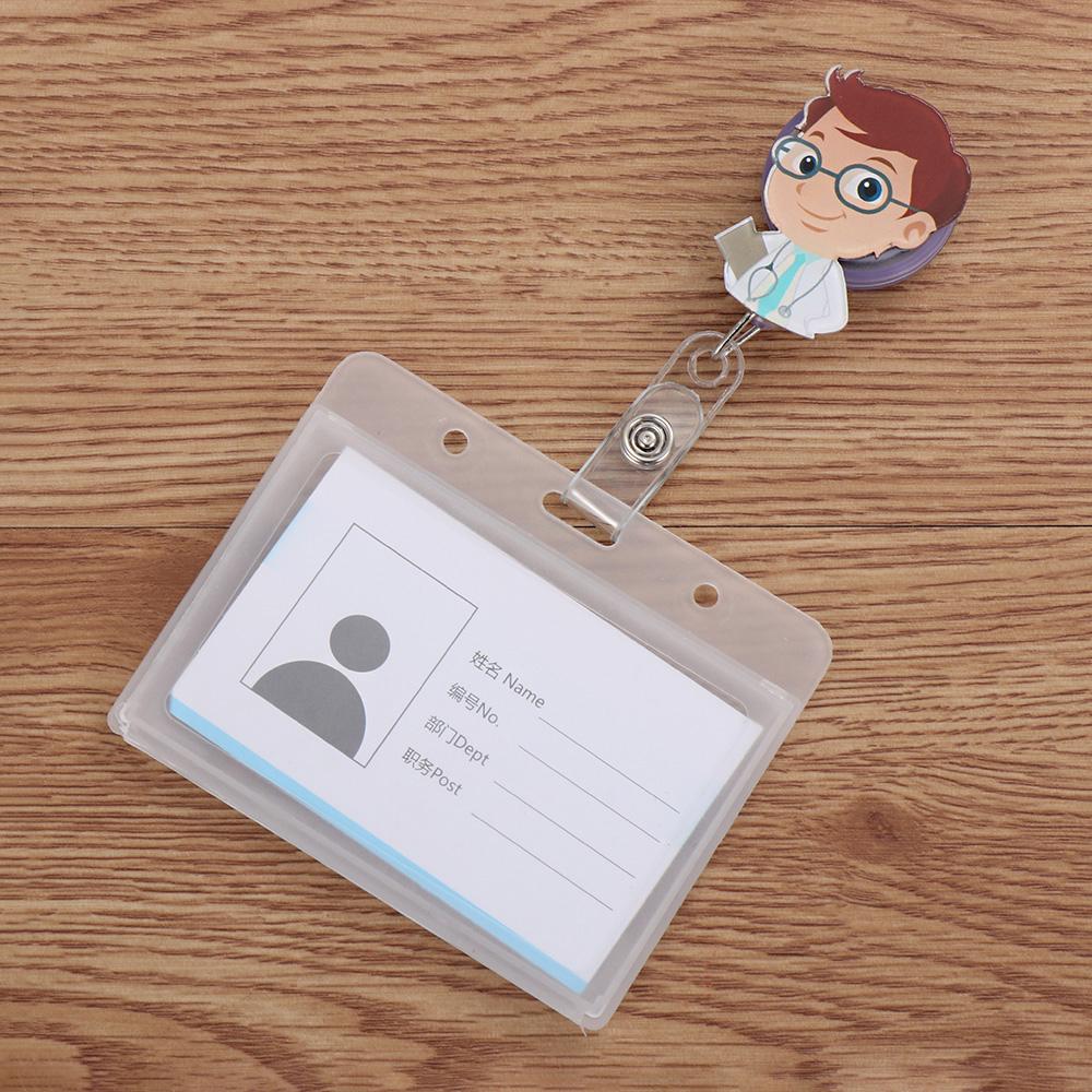 Card Holder Clip Aluminum ID Card Retractable Badge Name Card Holder Nurse Doctor ID Badge Holder