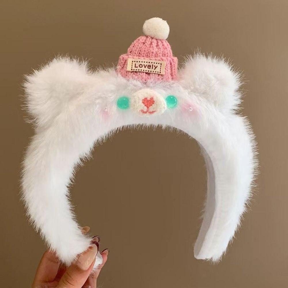 Fluffy Cute Hairbands Soft Animal Hair Hoops Kawaii Headpieces Plush Headbands Daily Wear
