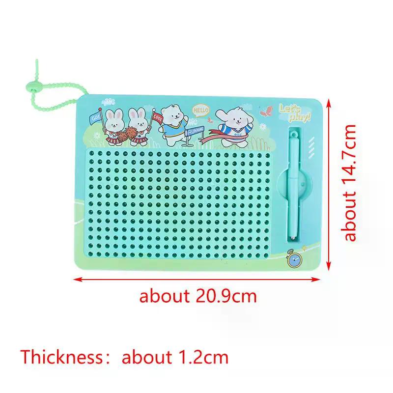 Eye-Catching Cartoon Steel Ball Doodle Board Keychain; Magnetic Sketch Pad Puzzle Toy For Backpack Accessory.