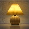 Kleine Tisch Lampe Plissee Stil Rattan Basis 3 Bunte Beleuchtung Nordic Nacht Nachttisch Lampe für