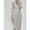 Long Sleeve Knitted Cardigan Dress Autumn and Winter Women's Clothing Temperament Celebrity High-end Muse Fan Premium Sense Super Good-looking Skirt