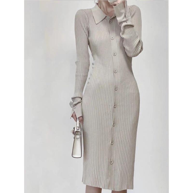 Long Sleeve Knitted Cardigan Dress Autumn and Winter Women's Clothing Temperament Celebrity High-end Muse Fan Premium Sense Super Good-looking Skirt