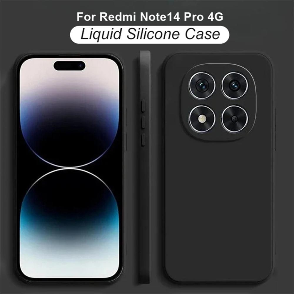 Original Soft Case for Xiaomi Redmi Note 14 Pro 4G Liquid Silicone Luxury Classic Redmi Note 14 Pro 4G Shockproof Cover Funda