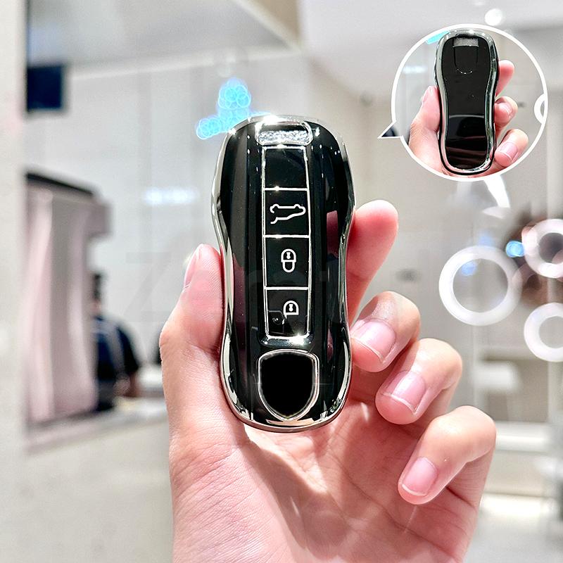 For Porsche Cayenne Macan Panamera 971 - Fits 4 Gts Turbo 4S Tpu Car Key Fob Case Keyless Protective Shell Keychain Accessories