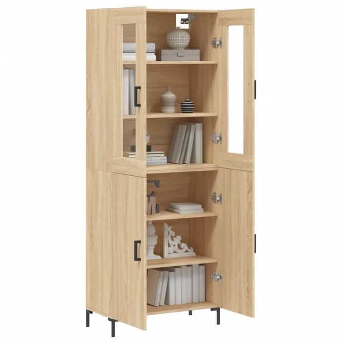 VidaXL Buffet haut Chêne sonoma 69,5x34x180 cm Bois d'ingénierie 3198212