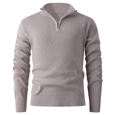 Autumn And Winter Men'S Solid Color Sweater Men'S Casual Slim-Fit Bottoming Shirt Semi-Zipper Top