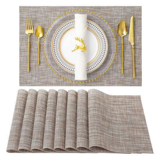 Heat Resistant Placemats Reusable Wear-Resistant Stain-Proof Table Non-Slip Heat-Insulating Mats Protectors for Dining